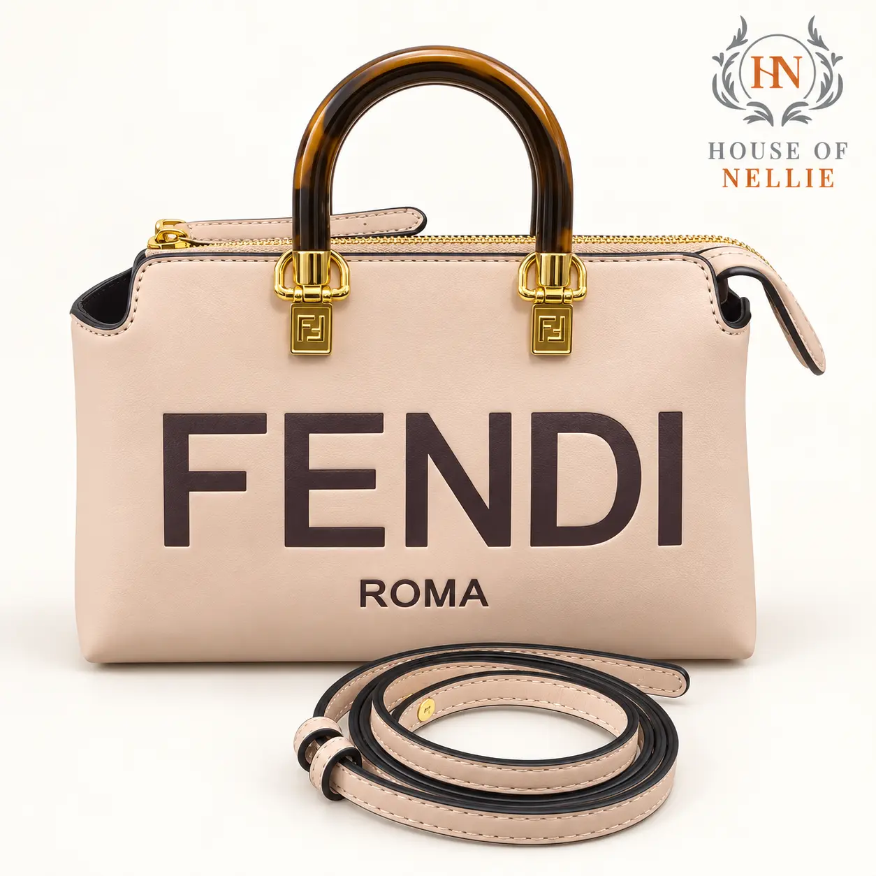 Fendi Roma Bamboo Top Handle Bag