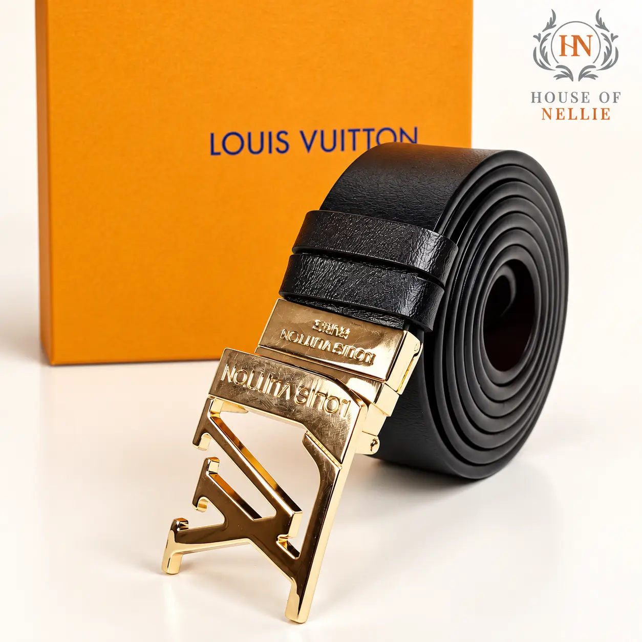 Gold LV Buckle Belt
