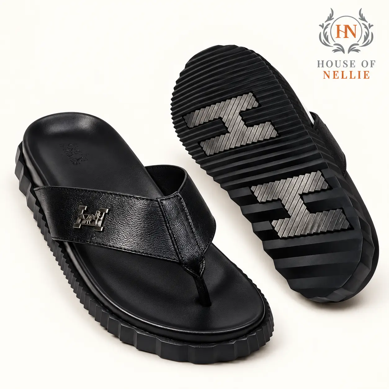 Hermes Leather Slippers