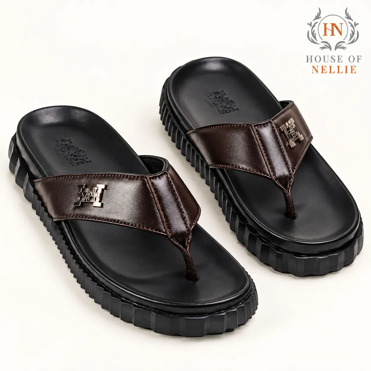 Hermes Leather Slippers